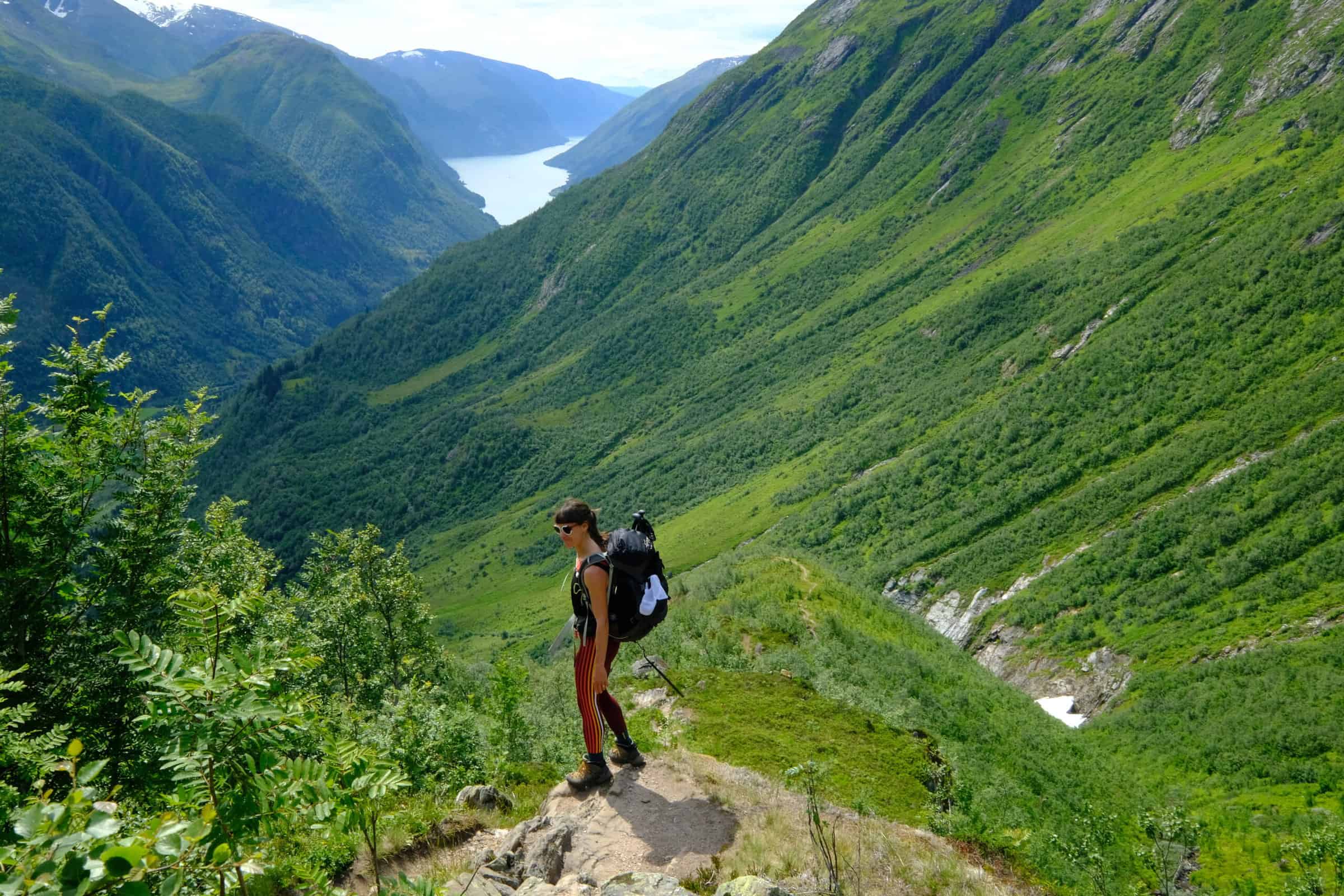 hiking in the mountains